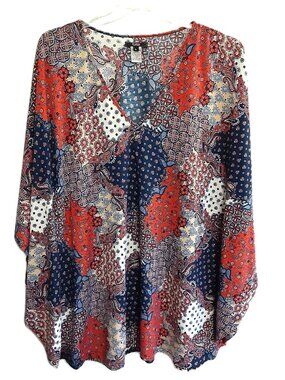 S Line Black Label Top Size Large V-Neck Pullover Multicolor Easy Care